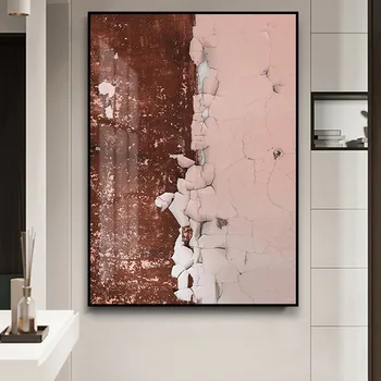 Šiuolaikinio Abstraktaus Aprūdijęs Rožinė Spaudinių Drobės Spaudiniai Paveikslų Sienos Meno Plakatas Nuotraukas Kambarį Namų Puošybai be Rėmelio