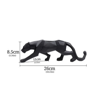 Šiuolaikinio Abstraktaus Black Panther Dervos Skulptūros, Geometriniai Dervos Leopard Statula Amatų Laukinės Gamtos Meno Dekoro Dovana Ornamentas, Papuošimas