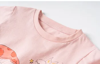 Šukuotos Medvilnės Vaikiški marškinėliai Mergaitėms Prekės 2021 M. Vasarą trumpomis Rankovėmis Kūdikiams, Vaikams Laisvalaikio Tee Baby Girl Drabužiai Bebe Rožinė Viršūnės