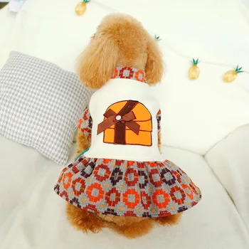 Šunelis Hoodie Šuo Suknelė Naminių Gėlių Katės Mažylių T-Shirt Kailis Rudens/Žiemos Drabužių Apperal 2 spalvos