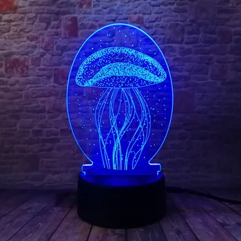 Šviesos Medūzos spalvotu LED 7 Spalvų Gradientas Tamsos Naktį Šviesos Stalo Miega Lempos Dekoro Vaikui Gimtadienio, Kalėdų