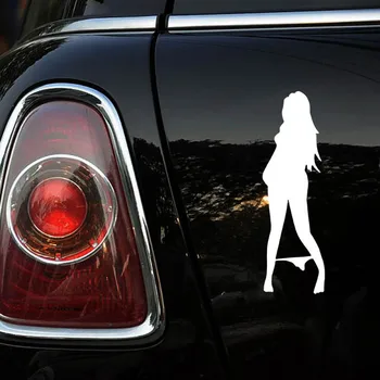 ŽAISTI COOL Automobilių Lipdukas Juokingi Graži Seksuali Moteris Bikini Dekoratyvinės Sienų Lipdukai Cartoon Automobilių Vinilo Decal,19cm*6cm