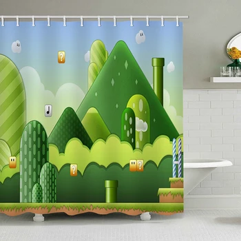 Žaidimas Fono Dušo Užuolaidos Super Mario Grožio Gamtos Vonios Užuolaidų Vandeniui Sutirštės Vonios Uždanga
