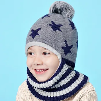 Žiemos baby girl skrybėlę bufanda Vaikams, Kūdikių Berniukų Pompon Skrybėlė, Žiemą Šilta Mezgimo Nėrimo Beanie Kepurė Šalikas шапка для новорожденных