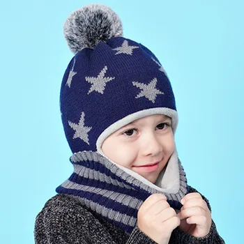 Žiemos baby girl skrybėlę bufanda Vaikams, Kūdikių Berniukų Pompon Skrybėlė, Žiemą Šilta Mezgimo Nėrimo Beanie Kepurė Šalikas шапка для новорожденных
