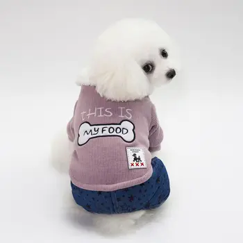 Žiemą šunelis Jumpsuit darbo drabužiai Drabužiai Kaulų modelio Šiltas Šuniukas šuo Katės Keturių kojų Kailio Striukė Kostiumai jorkšyro terjerai