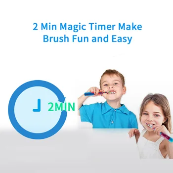 Žodžiu Vaikai B Elektrinių dantų šepetėlį Soft Bristle už Burnos Priežiūros Keičiamų Teptuku Galvos AA Baterija Su 2 Minučių Laikmatis