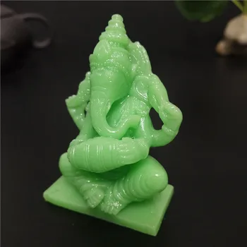 Žėrintis Ganeša Budos Statula Muziką Dramblys Dievo Skulptūra Žmogaus sukeltų Jade Akmuo Figūrėlės Ornamentu Namų, Sodo Puošmena